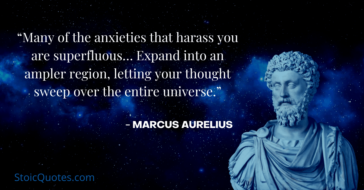 Marcus Aurelius image with quote on anxiety