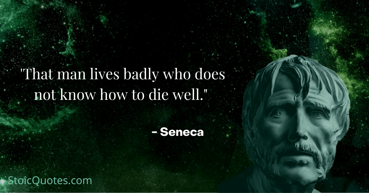 seneca image with quote on death