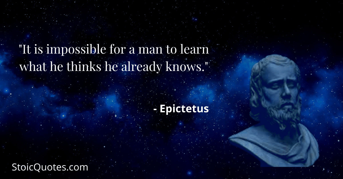 epictetus bust and quote on wisdom
