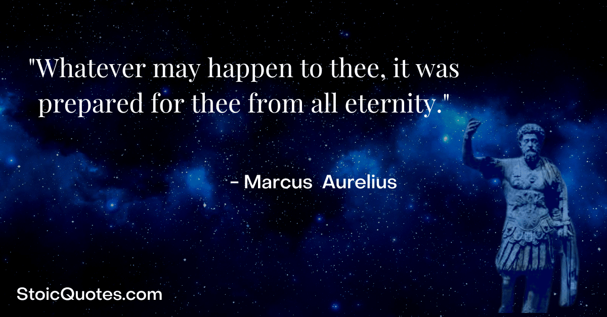 marcus aurelius statue and quote about fate