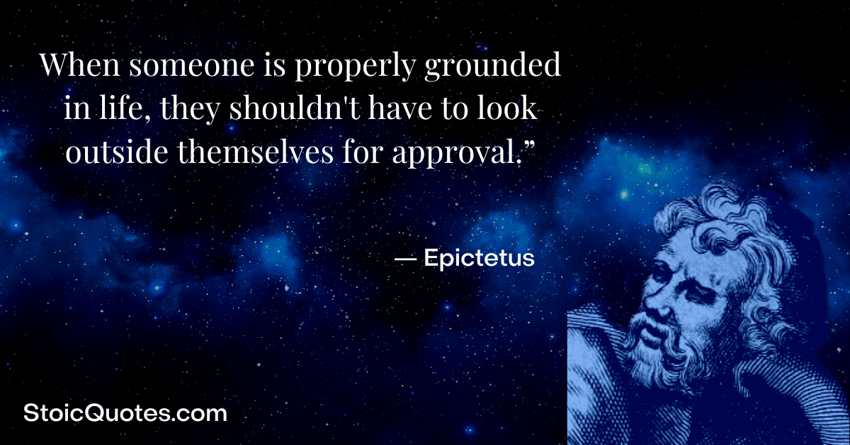 epictetus image and quote about approval from others