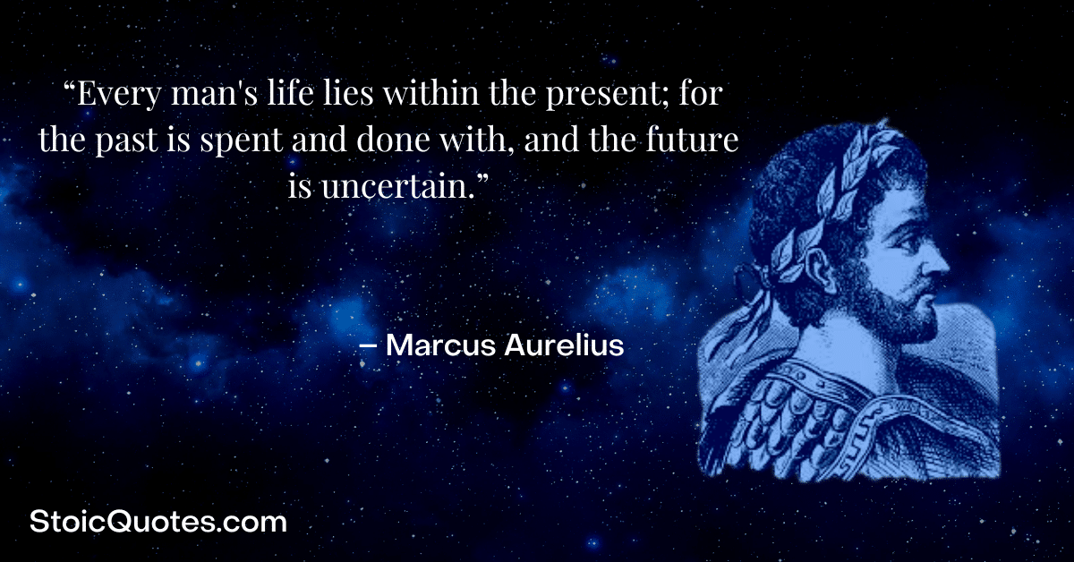 marcus aurelius image and stoic quote about life
