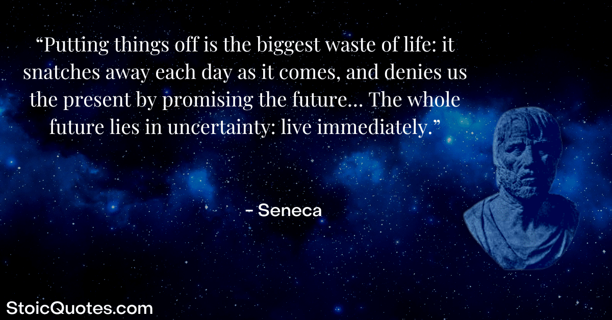 seneca quote and image about uncertain future