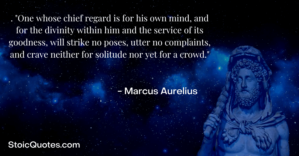 marcus aurelius image and quote about being alone