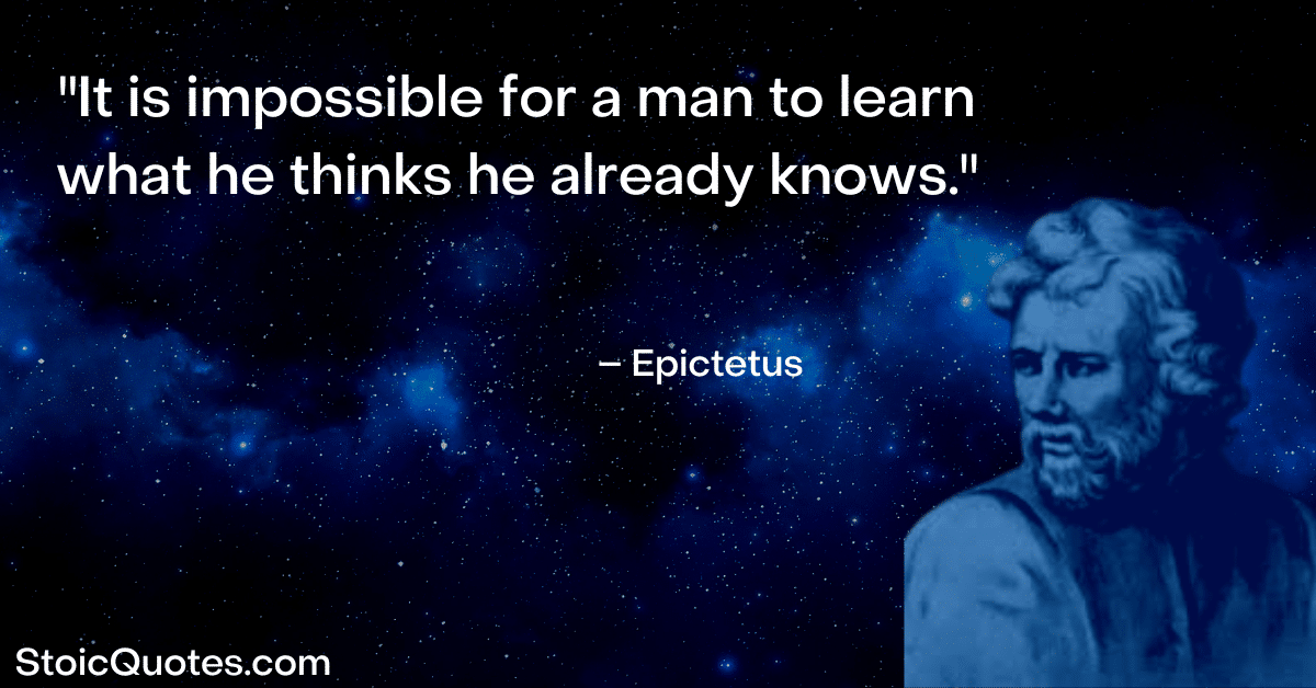 epictetus image and stoic quote on education