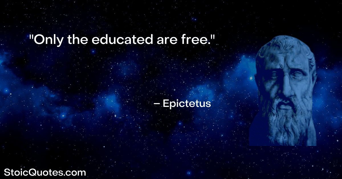 epictetus image and stoic quotes on education