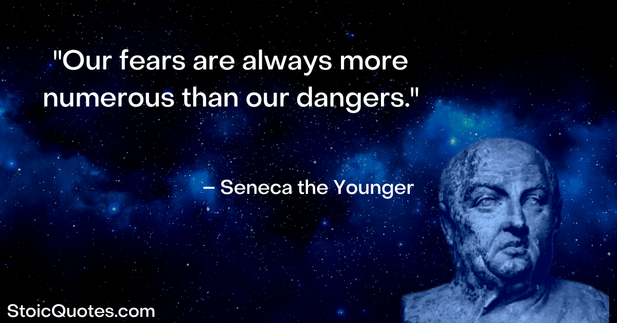 seneca image and quote about fear