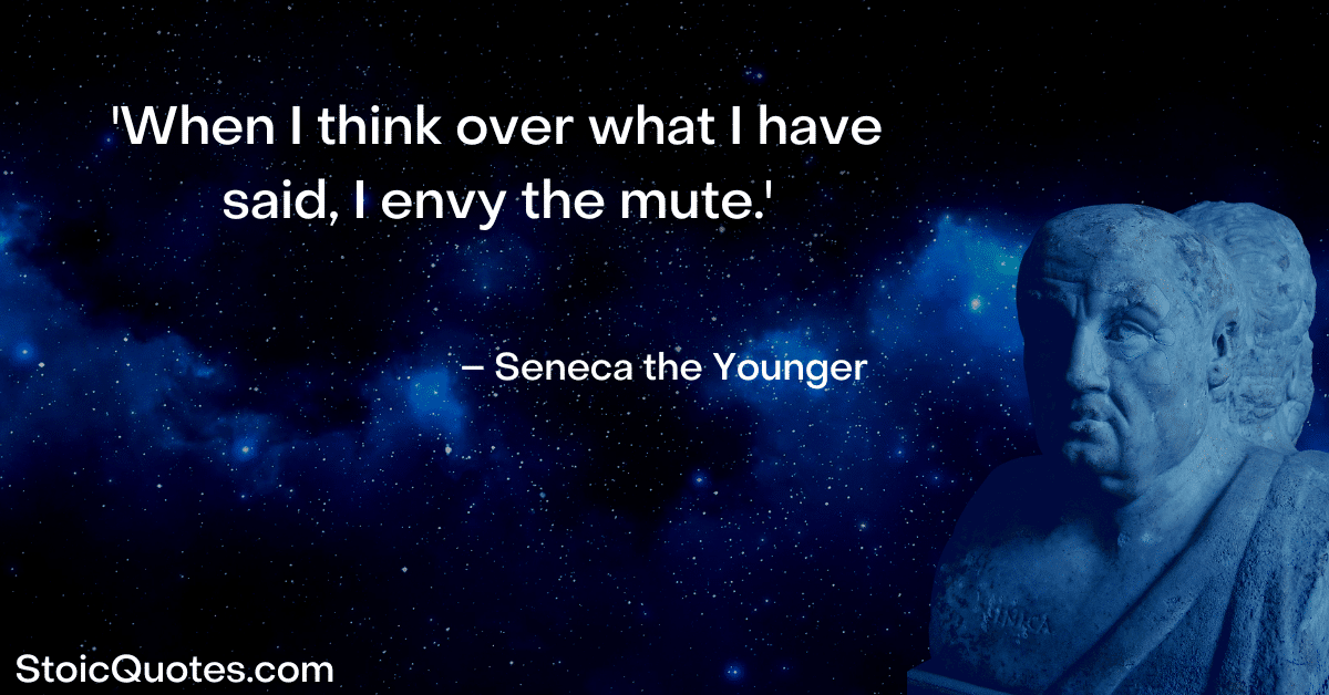 seneca the younger image and quote about staying quiet