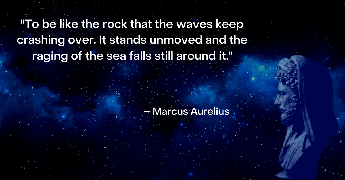 marcus aurelius image and quote about resilience and strength
