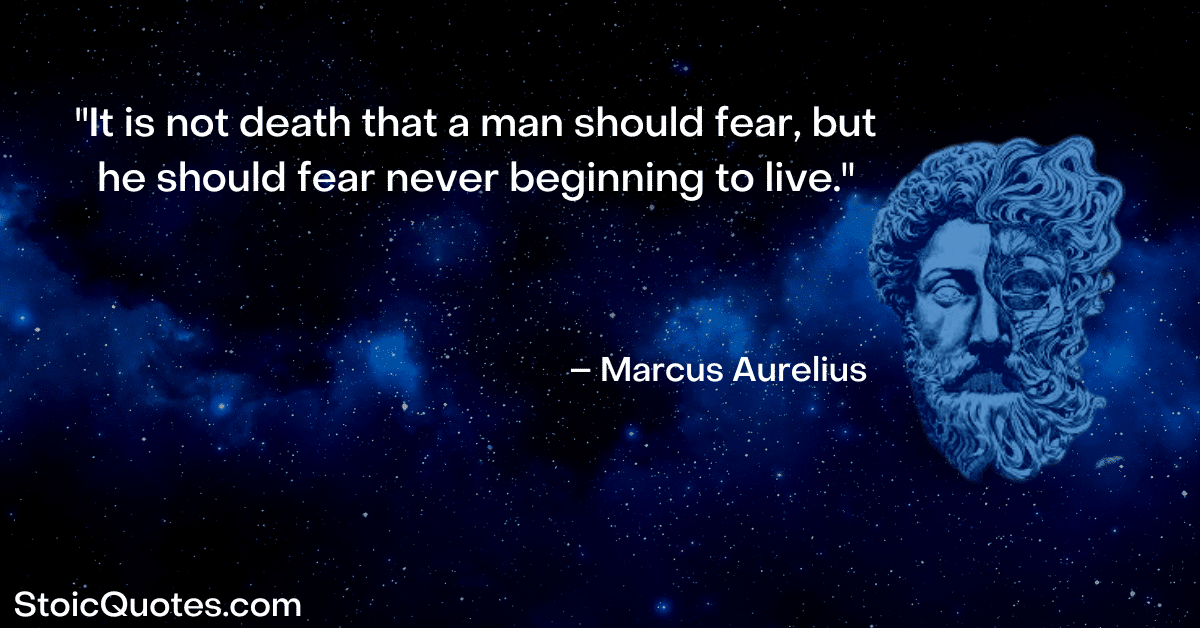 marcus aurelius image and quote about not fearing death