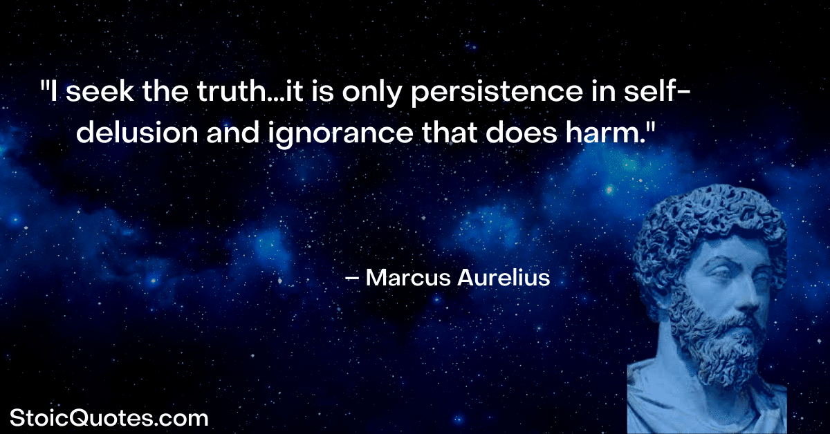 marcus aurelius image and quote about being wiser and the truth