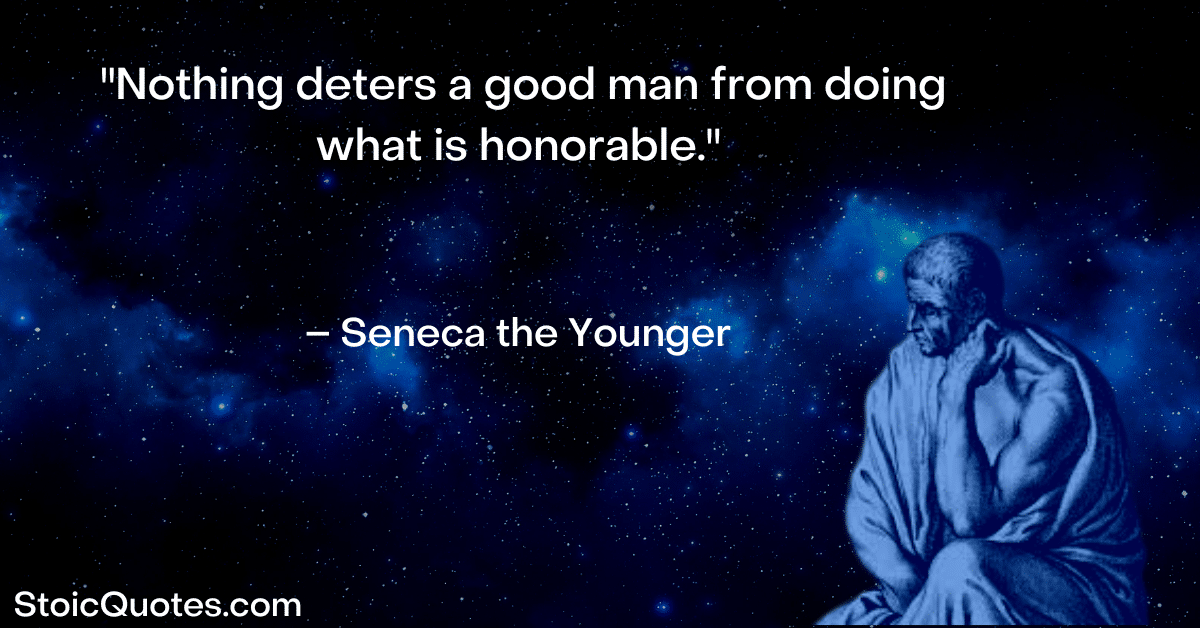 seneca image and quote about being a good person