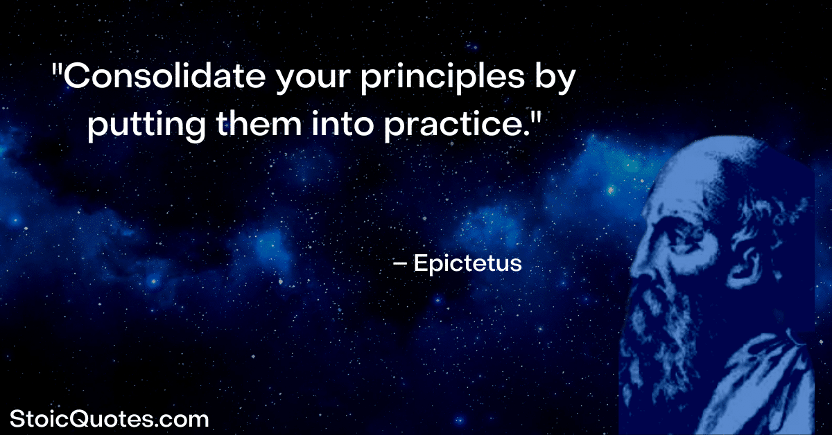 epictetus image and quote principles and practice It works if you work it quote