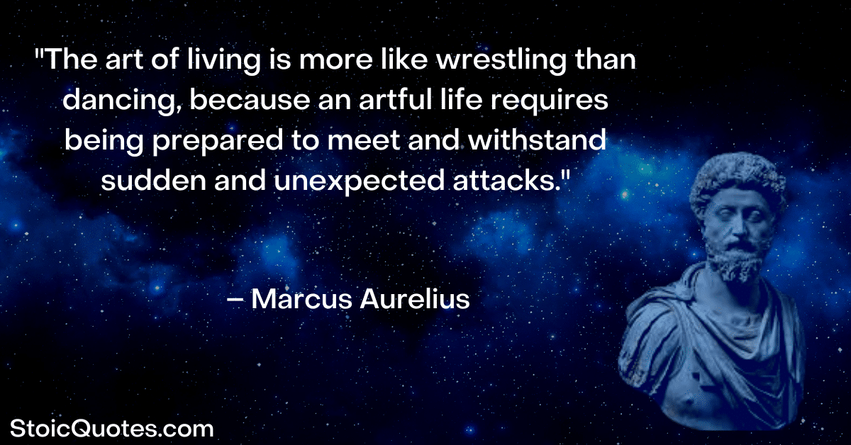 marcus aurelius image and quote about unexpected attacks Premeditatio Malorum Definition