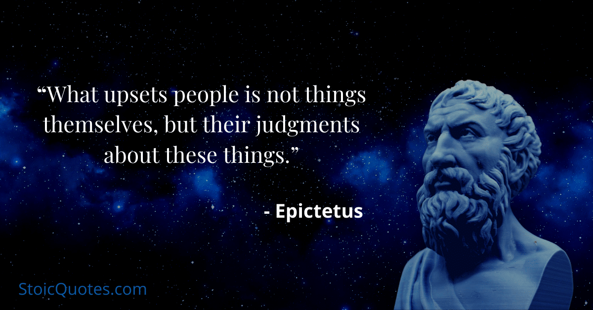 epictetus bust with quote on anxiety