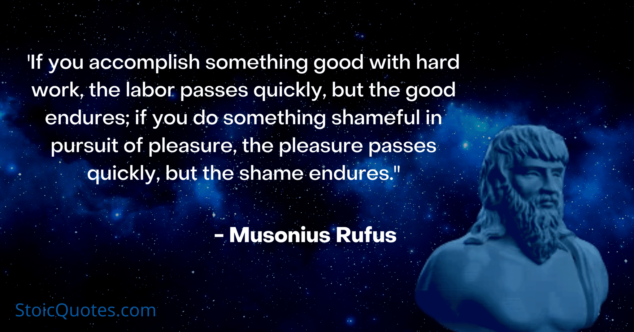 musonius rufus image and quote on hard work