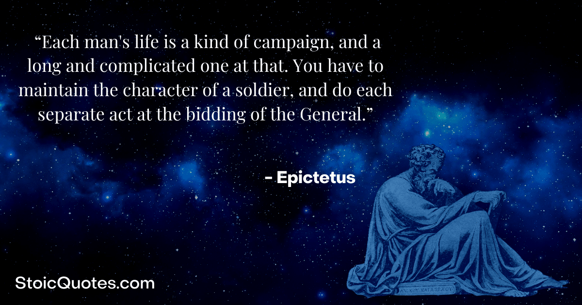 epictetus image with quote about life