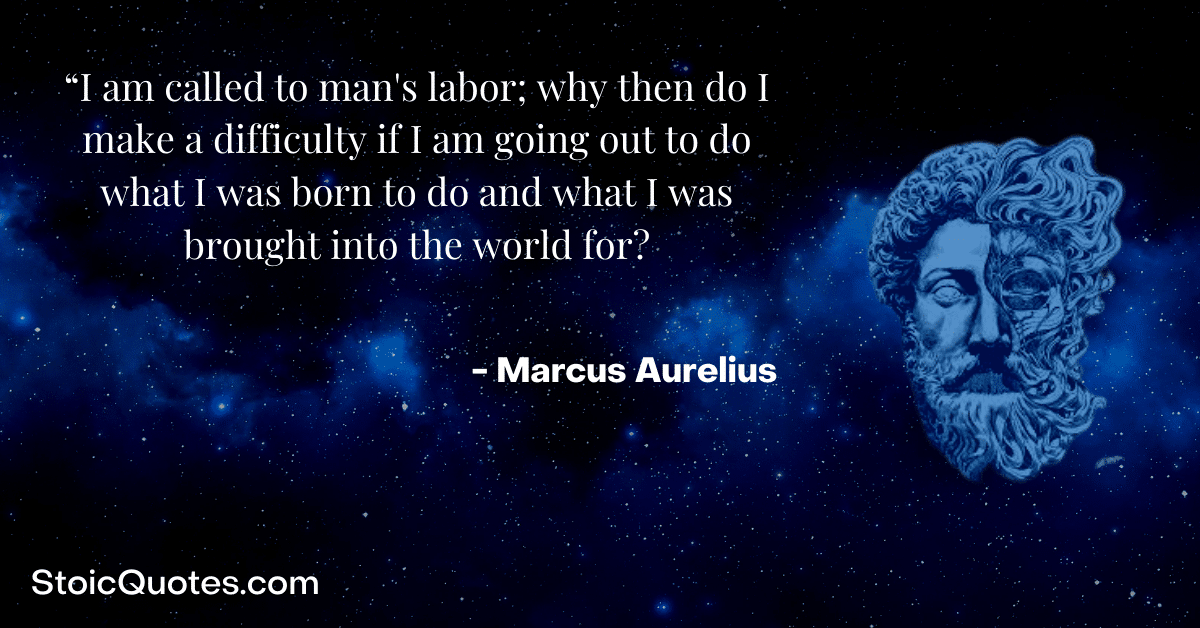 marcus aurelius face with quote about difficulty