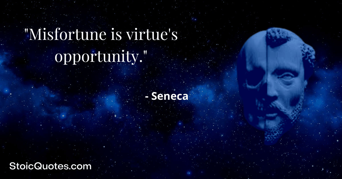 Seneca image with quote about virtue