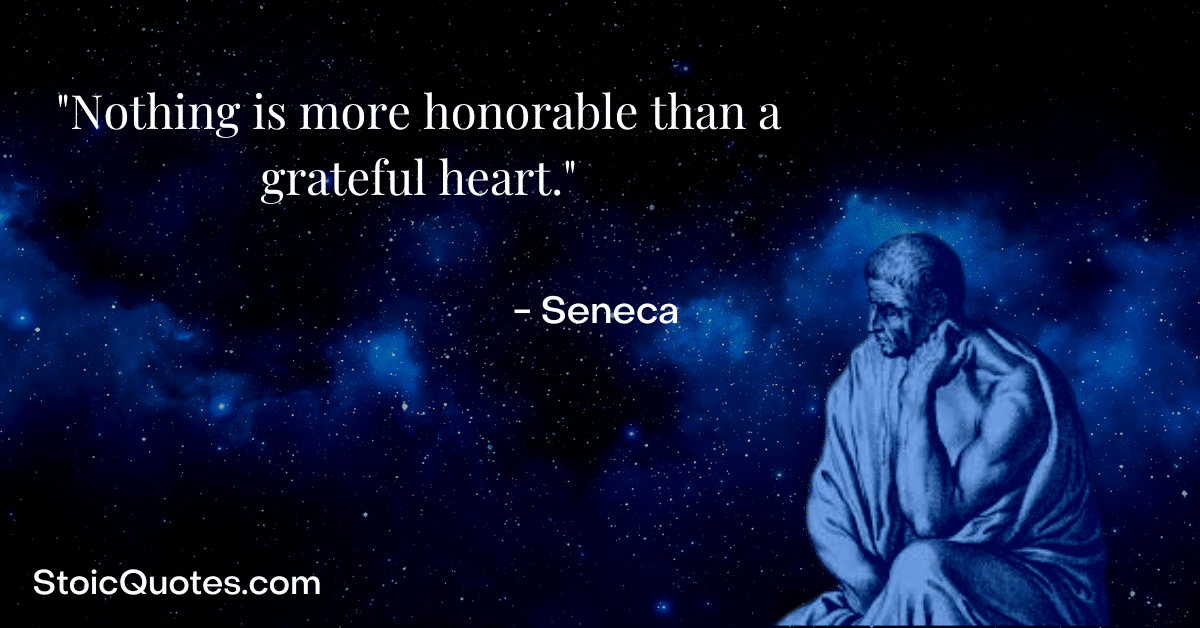 Seneca image and quote on gratitude