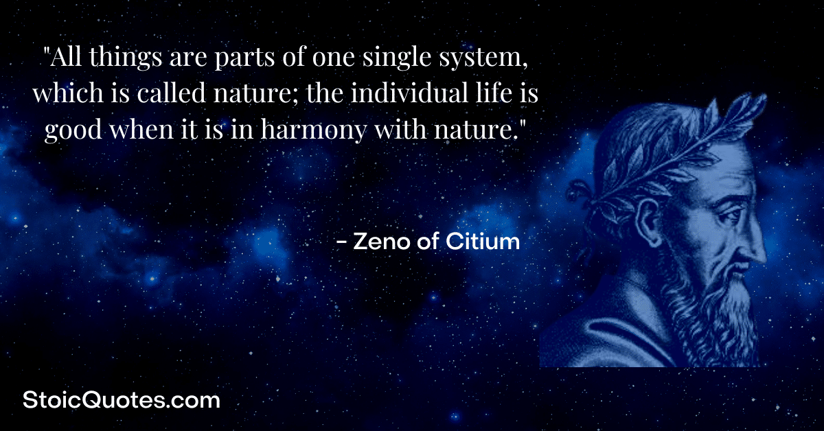 zeno of citium image and quote about the nature