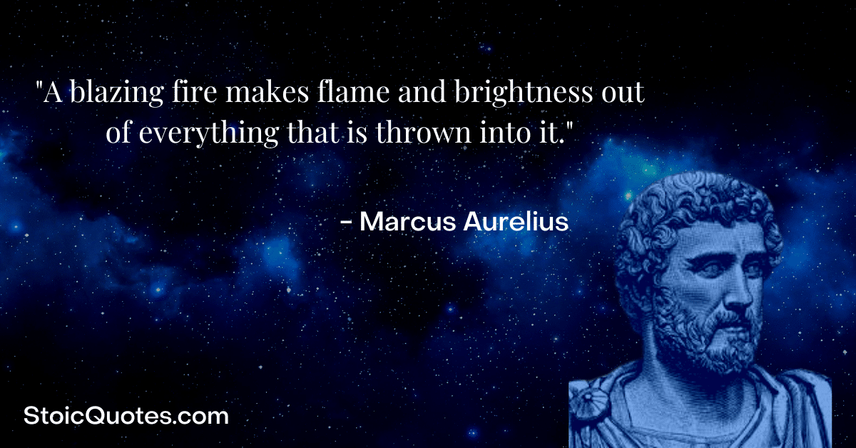 Marcus Aurelius image with quote on hard times