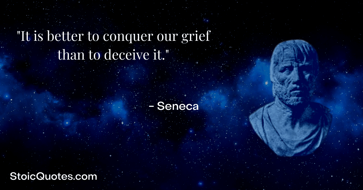 Seneca image with quote about grief