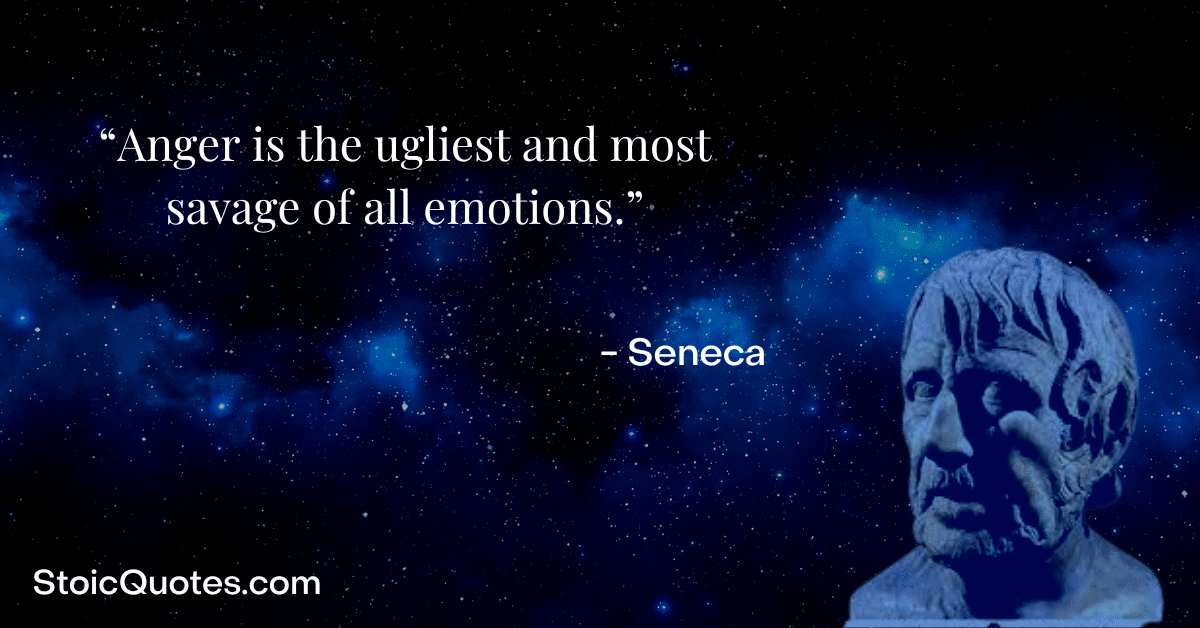 Seneca bust and quote about anger
