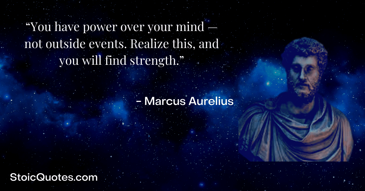 Marcus aurelius image and stoic quote