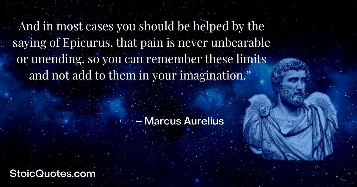marcus aurelius image and quote about epicurus