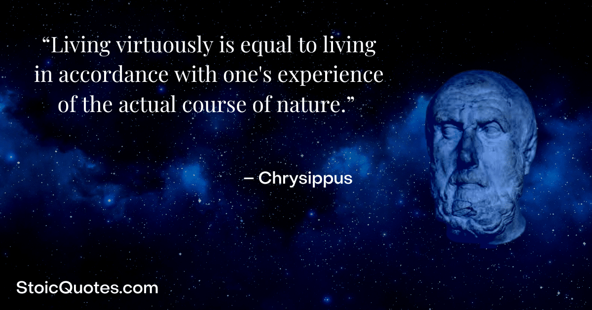chrysippus image and quote about virture