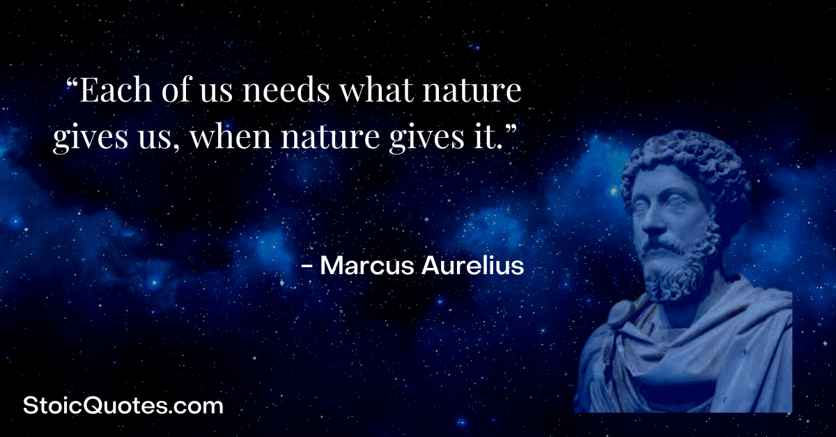 marcus aurelius image and quote from meditations about nature