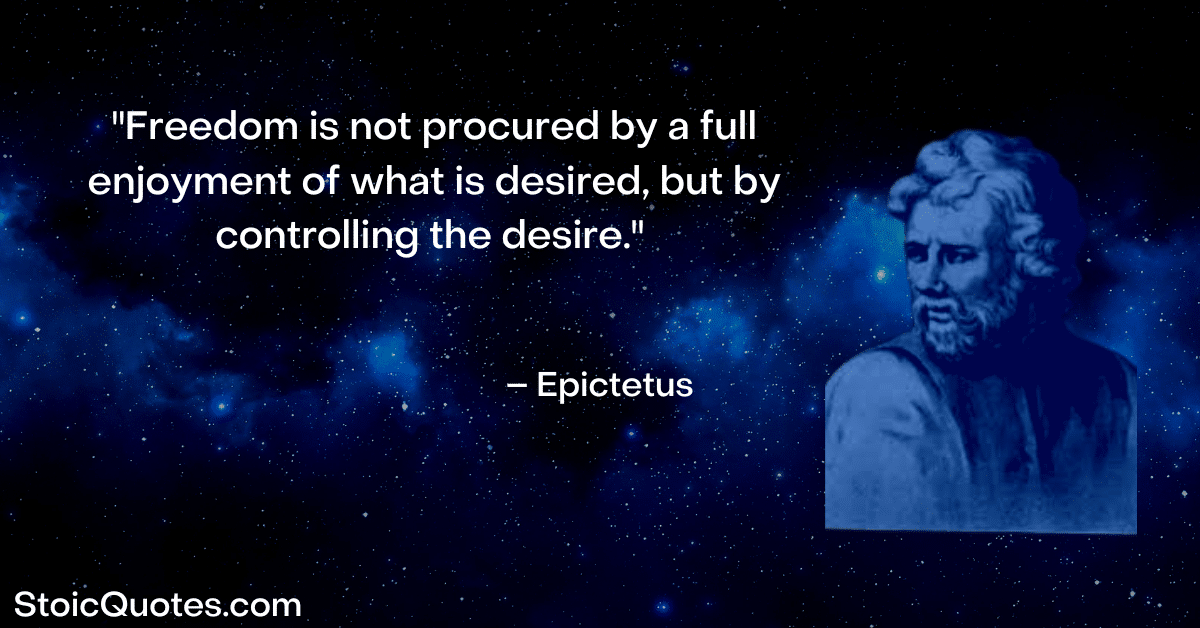 epictetus image and quote about self control