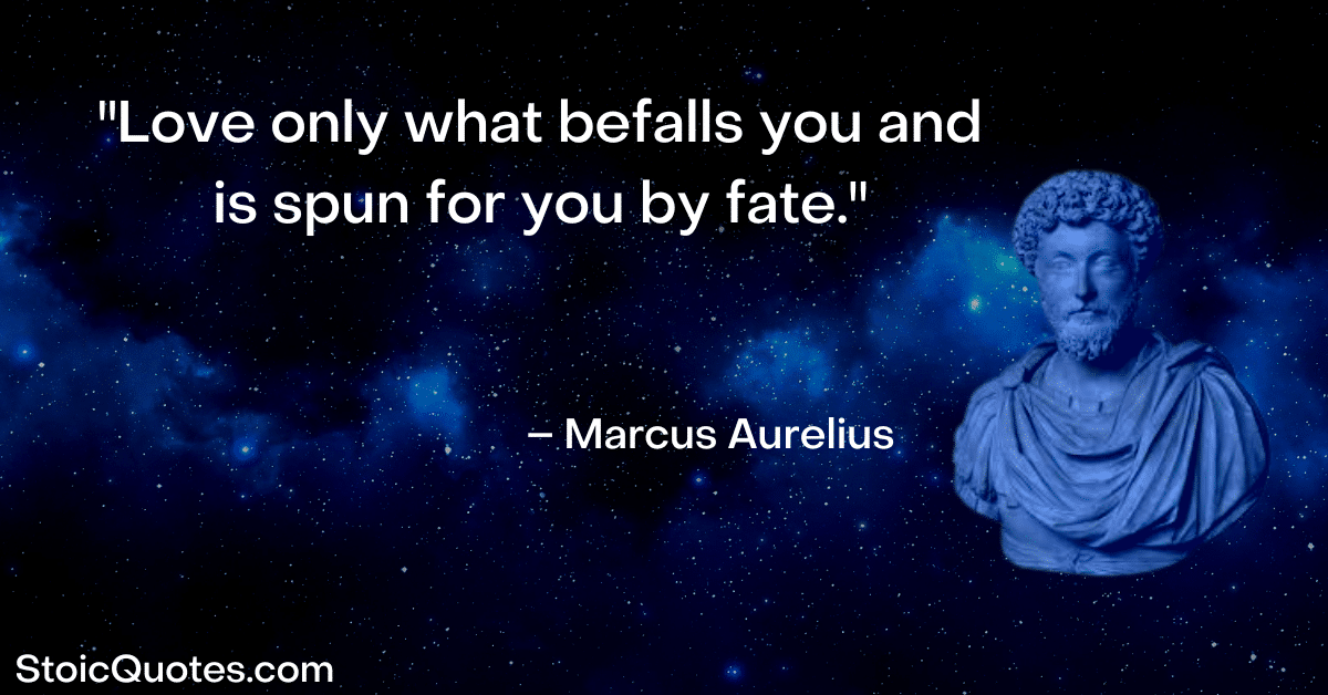 marcus aurelius image and quote about love and fate