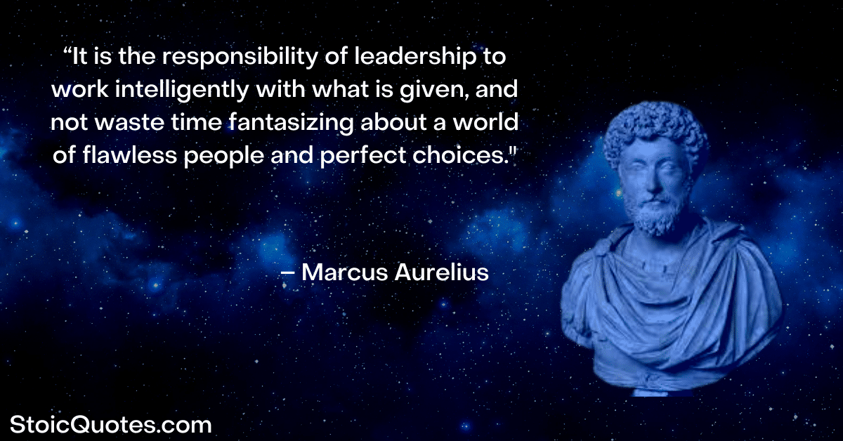 marcus aurelius image and quote about leadership