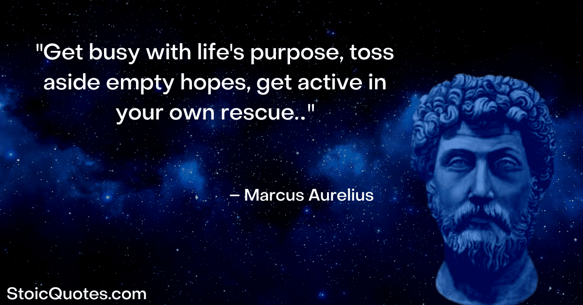 marcus aurelius image and quote about holding on