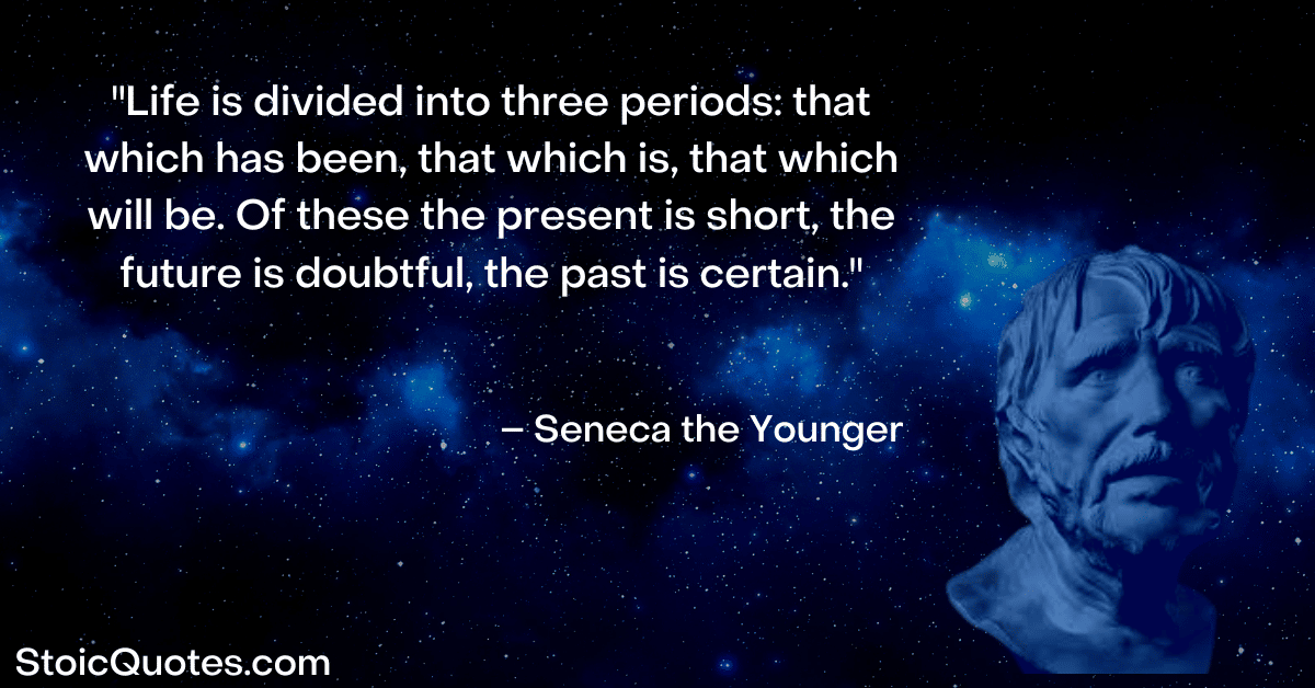 seneca image and quote about holding on