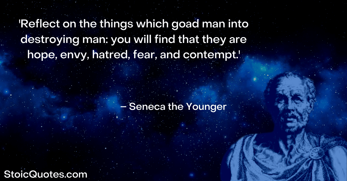 seneca the younger image and quote about the destructive nature of envy