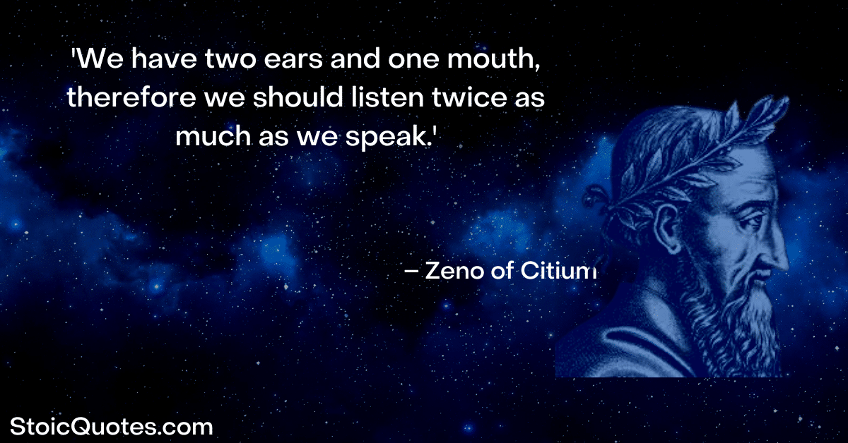 Zeno image and quote about listening