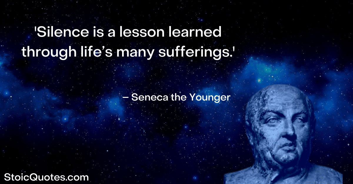 seneca the younger image and quote about silence