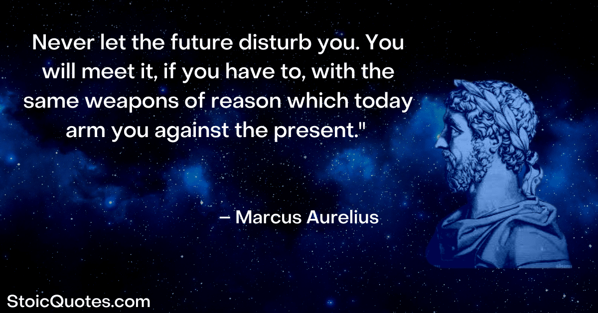 marcus aurelius image and quote about anxiety