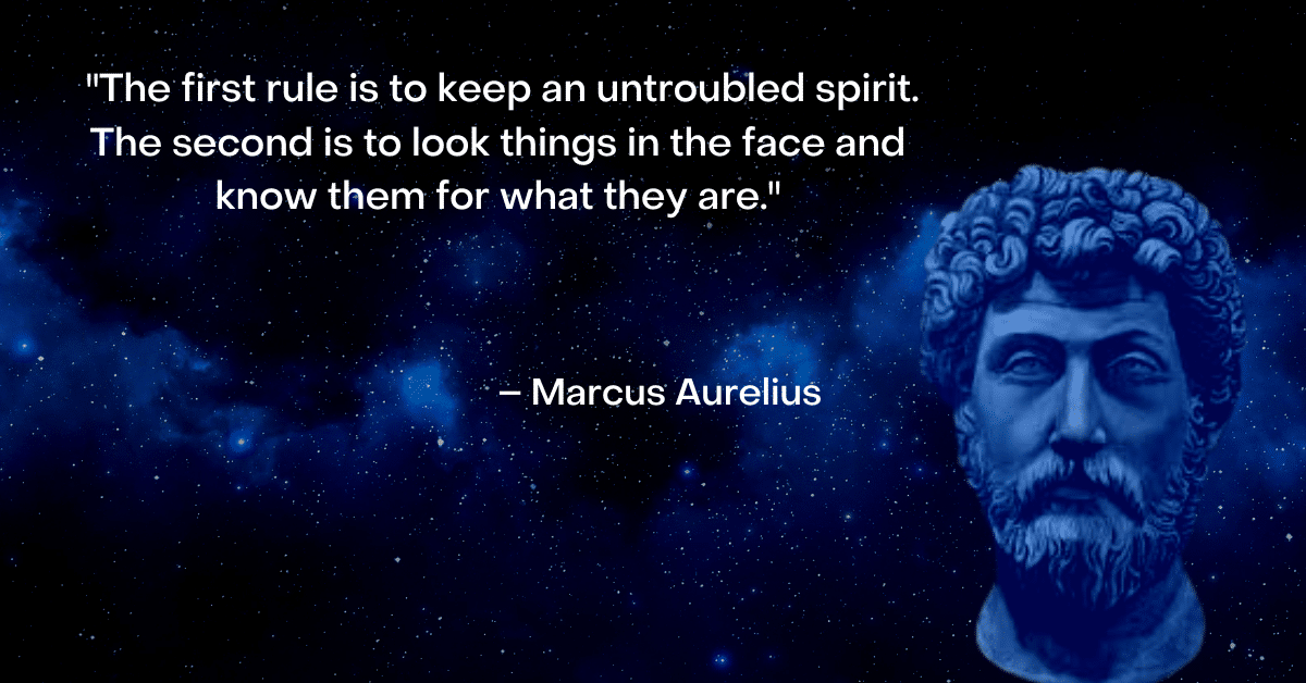 Marcus Aurelius image and quote about resilience