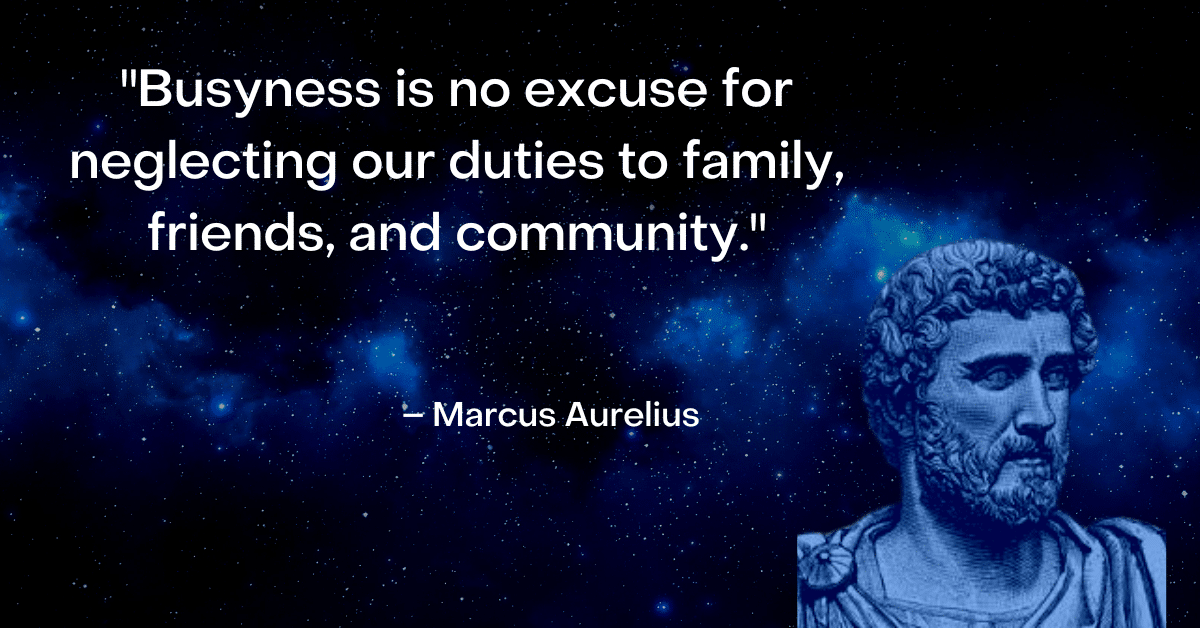 Marcus Aurelius image and quote about family