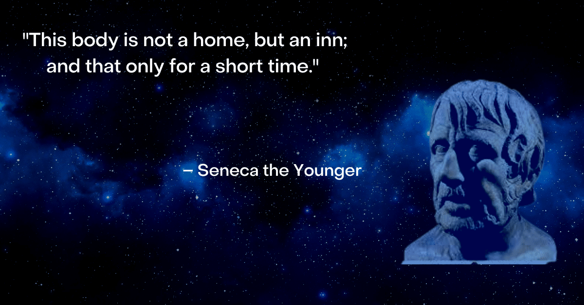 Seneca image and quote about life is short