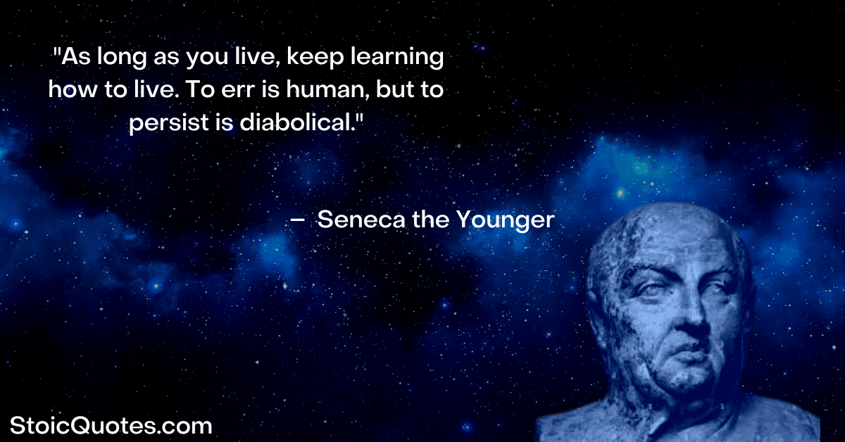 seneca image and quote about how to learn from your mistakes