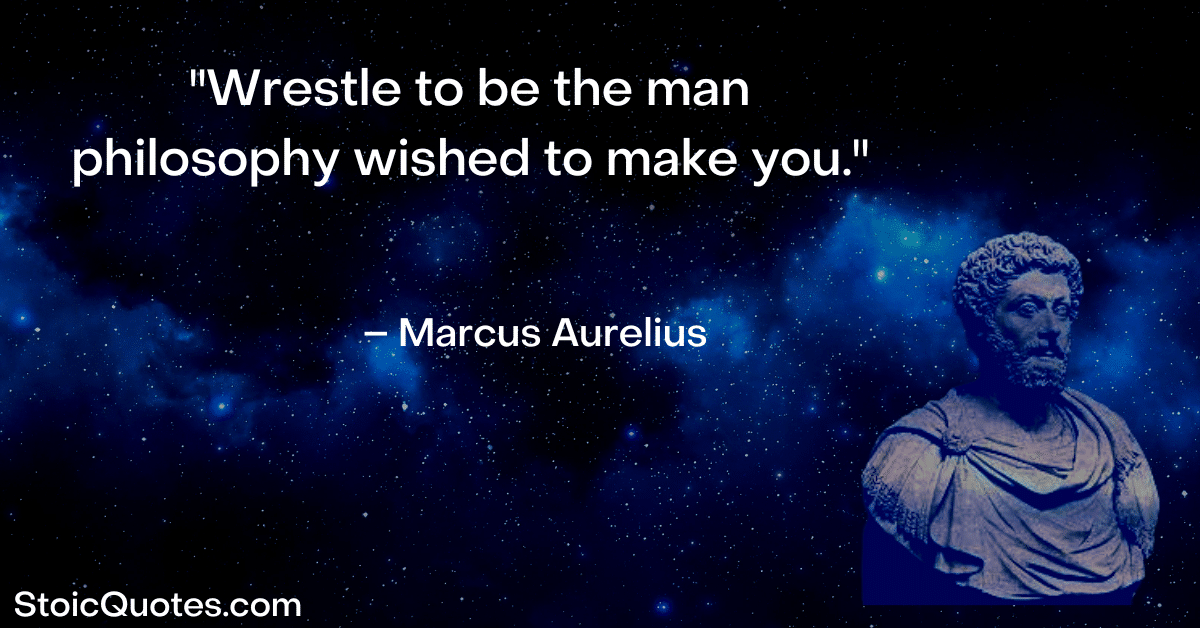 marcus aurelius image and quote about being a good person