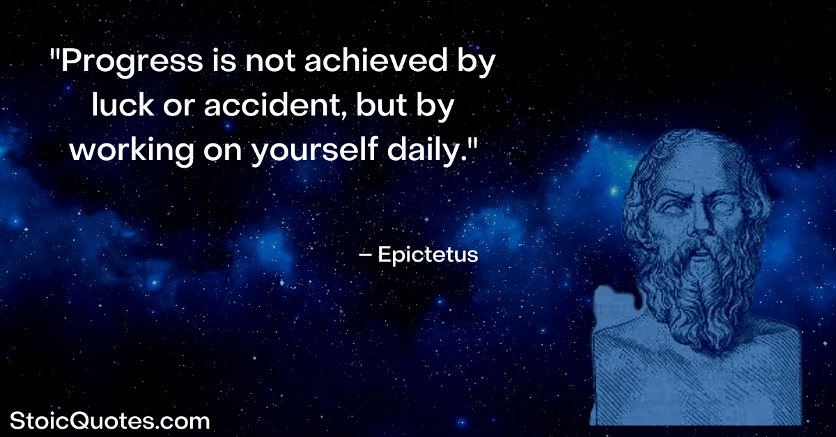 epictetus image and quote about working on yourself daily It works if you work it quote
