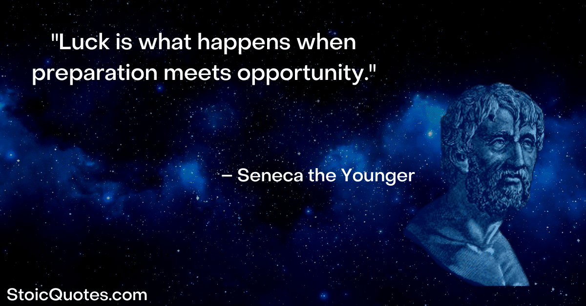seneca image and quote about Fortune Favors the Brave